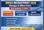 [3 April] IREDA Recruitment 2026 (Manager & Officer Posts)